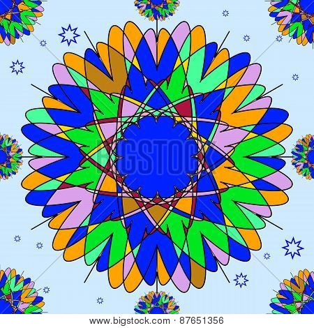 Bright Seamless Pattern With Round Ornaments.