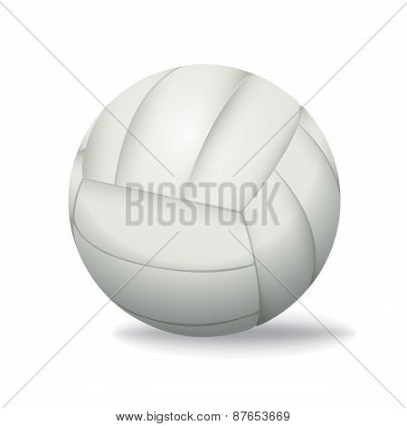 White Volleyball Isolated On A White Background Illustration