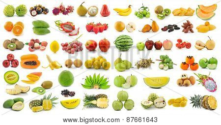 Set Of Fruit On White Background