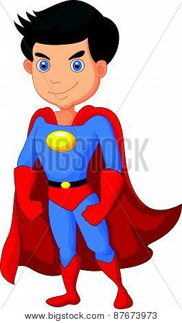 Cartoon Super hero boy posing
