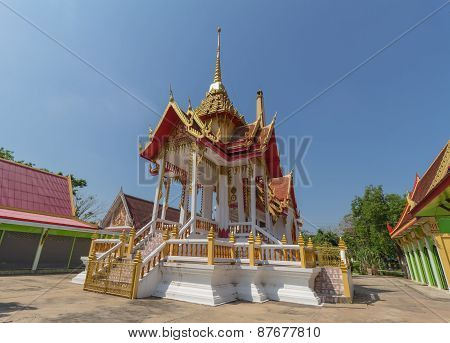 Crematory with sky background