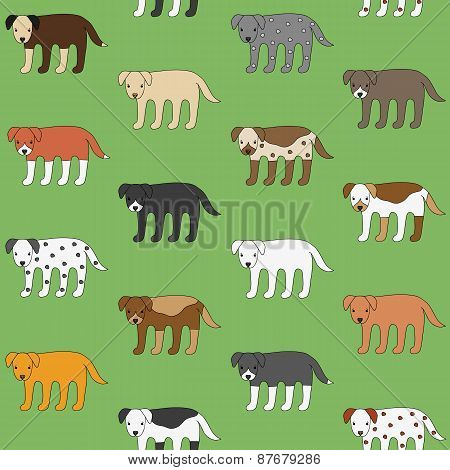 Cute And Funny Walking Dogs Seamless Pattern