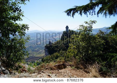 View of a tower in San Marino
