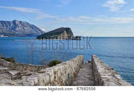 The View Over Saint Nikolas Island And The Adriatic Sea From The