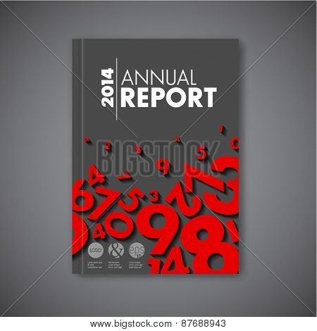 Modern Vector abstract brochure / book / flyer design template - dark version with red numbers