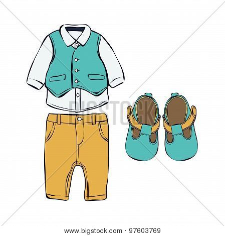 Set of children clothes.