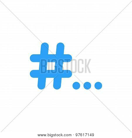 blue hashtag icon with points