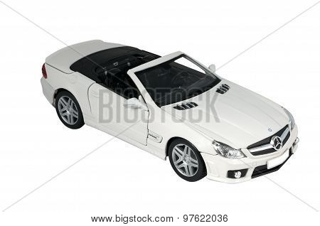 White Car Cabriolet Side View