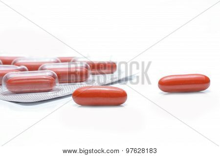 Echinacea pills isolated on white background