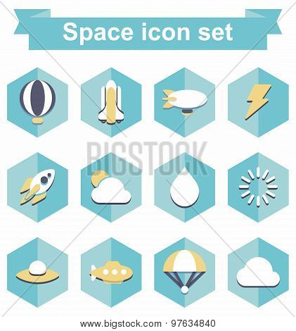 Space icon set