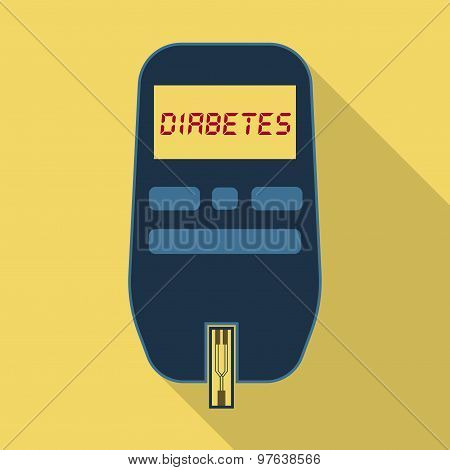 Glucose meter for diabetes test flat icon