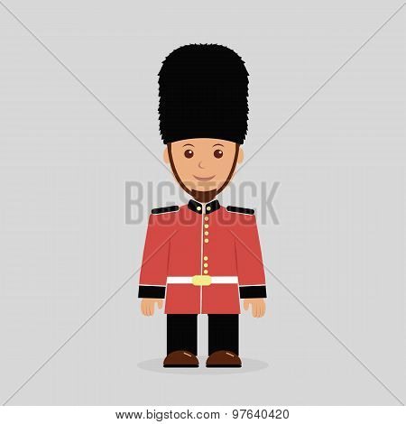 Illustration of a English guard against a light background