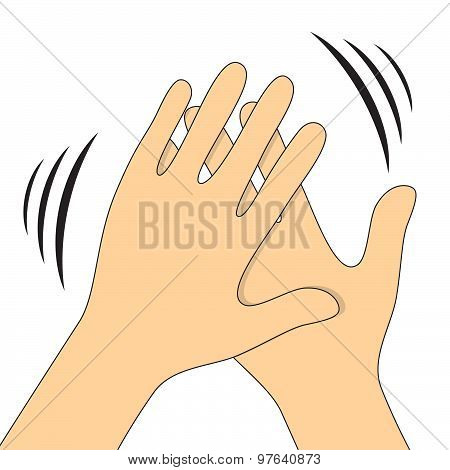 Hands Clapping Symbol. Vector Icons For Video, Mobile Apps, Web Sites And Print Projects.