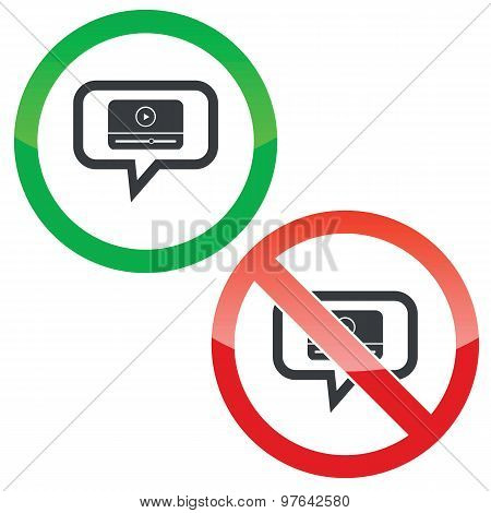 Mediaplayer message permission signs