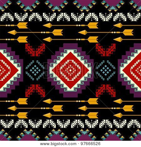 Ethnic Seamless Pattern In Native Style.vector Eps 8 Background .