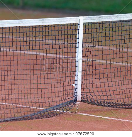 Net On A Tennis Court