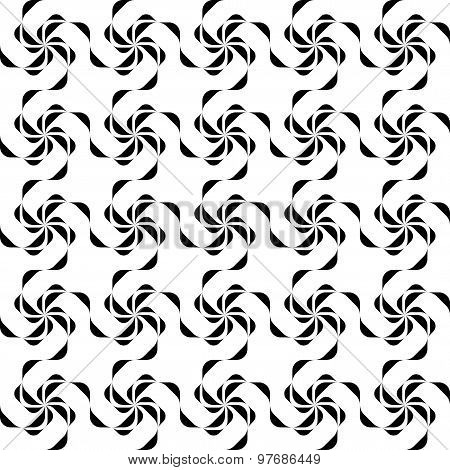 Black And White Geometric Seamless Pattern Twist Stylish, Abstract Background.