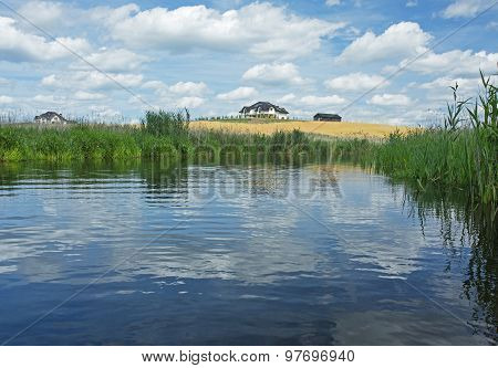 Poland.brda River In Summer.horizontal View