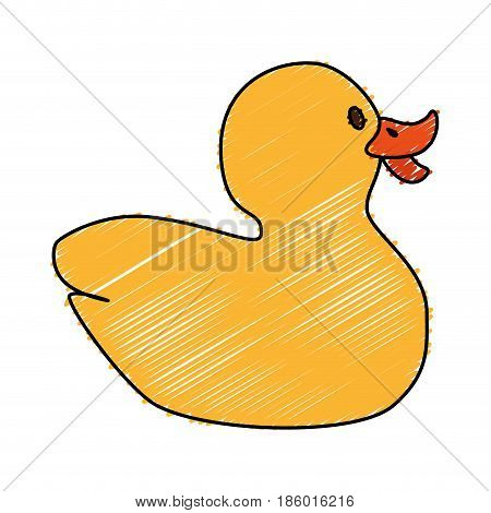 cute ducky toy isolated icon vector illustration design