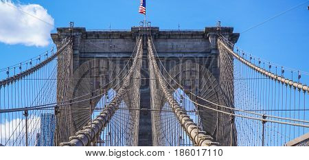 Brooklyn Bridge New York - a famous landmark- MANHATTAN - NEW YORK