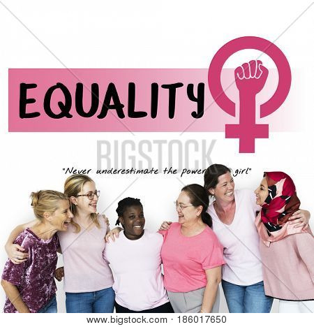 Diverse woman together with equality concept