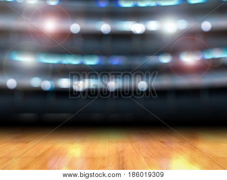 3d rendering gymnasium background with wooden floor
