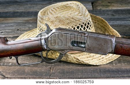 Antique lever action gun that won the wild west.