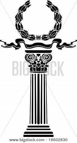 Colonne avec un Laurier