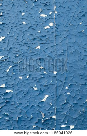 Abstract blue peeling paint concept background texture