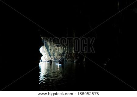 Tourist Cave Rafting In Thailand
