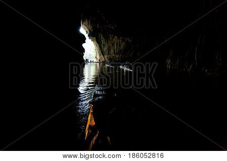 Tourist Cave Rafting In Thailand