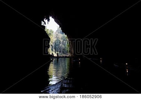 Tourist Cave Rafting In Thailand