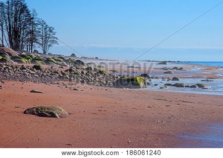 Vidzeme Stony Seacoast. Baltic Sea coast. Kurmrags