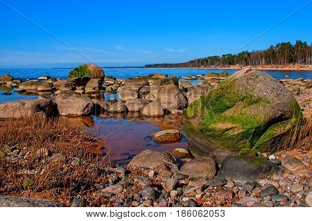 Vidzeme Stony Seacoast. Baltic Sea coast. Kurmrags