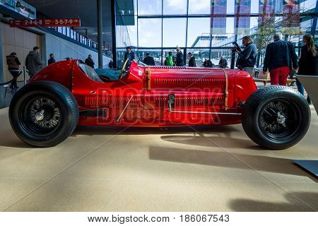 STUTTGART GERMANY - MARCH 02 2017: Racing car Maserati 6C-34 1934. Europe's greatest classic car exhibition 