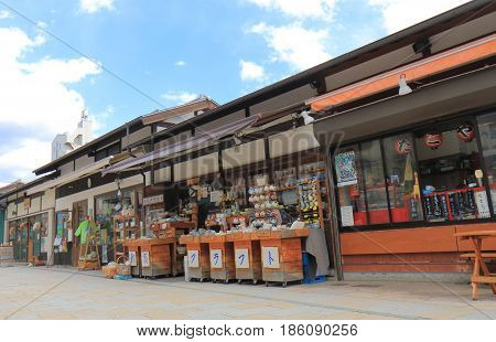 NAGANO JAPAN - APRIL 19, 2017: Historical Nawate street in Matsumoto.
