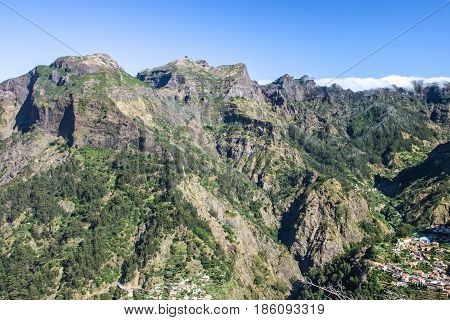 Madeira, Portugal Nun's Valley. Mountain scenery Eira do Serrado