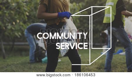 Community service volunteers togetherness teamwork