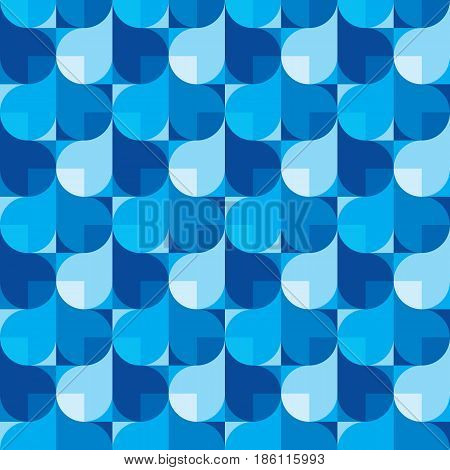 Abstract background in blue colors - creative vector illustration. Seamless pattern with water drops shapes. Design element.