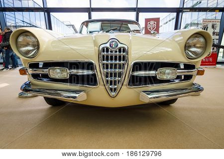 STUTTGART GERMANY - MARCH 02 2017: Sports car Alfa Romeo 1900C Super Sprint Coupe Lugano 1957. Europe's greatest classic car exhibition 