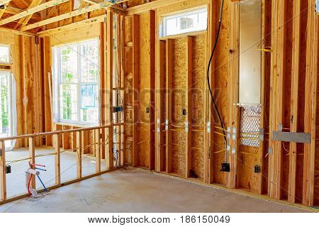 Unfinished Home Framed building or residential home Framing Interior