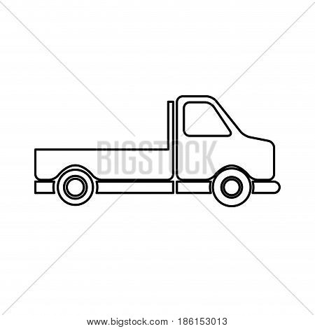 pick-up truck classic truck cargo transport line vector illustration