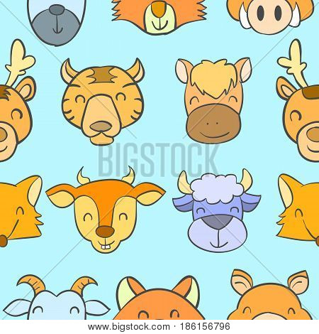 Doodle stock with animal cute style vector illustration