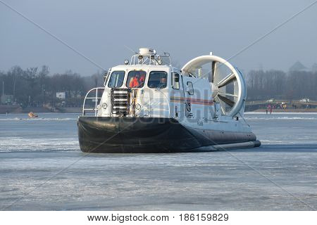 ST PETERSBURG, RUSSIA - MARCH 12, 2017: Rescue amphibian of the Ministry of Emergency Situations of Russia 