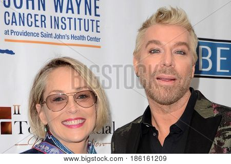 LOS ANGELES - MAY 10:  Sharon Stone, Chaz Dean at the ABC Mothers Day Luncheon on the Four Seasons Hotel on May 10, 2017 in Beverly Hills, CA