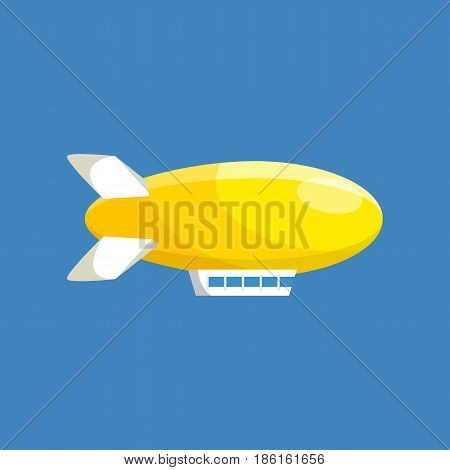 Air vehicles. Modern airship balloon aerostat transport. Modern vector illustration isolated on white background.