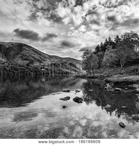 Stuning Autumn Fall Landscape Image Of Lake Buttermere In Lake District England