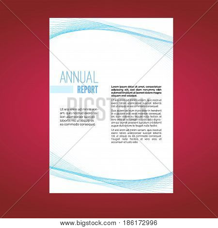 Beautiful futuristic swoosh wave business leaflet layout with blue blended line. Vector illustration