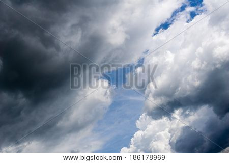Stormy Clouds in the Morning. Grey and dark clouds. Thunder Storm, Cloudy Day, Bad Weather, Fresh Air. Cloud Formations.