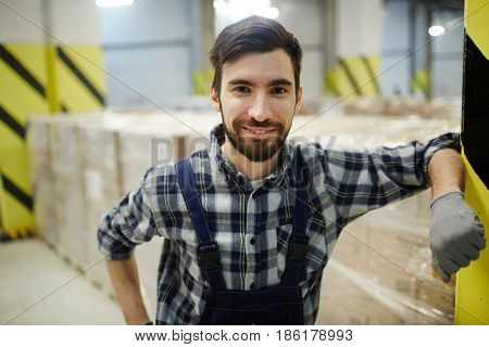 Warehouse dispatcher working in storehouse